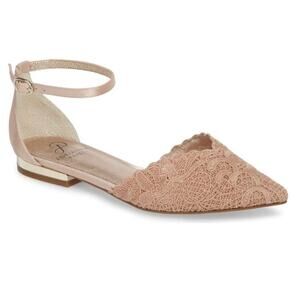New in Box Adrianna Papell Blush Trala Lace Ankle Strap Flats